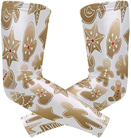 Arm Cooling Sleeves Christmas Gingerbread- DKRetro UV Protection Compression Cover for Men Women Youth in Outdoor Sports