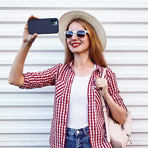 iPhone 12 Pro Phone Case Silicone - USLAI Liquid Silicone Case for iPhone 12/12 Pro 6.1 inch, Flexible Gel Rubber Full Body Shockproof Protective Case, Slim Soft Microfiber Lining Cover, Navy Blue