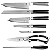 Zelancio Cutlery Premium 7 Piece Japanese Steel Professional Chef Knife Set with High Carbon Core and 67 Layer VG-10 Damascus Steel, Razor Sharp Chef Quality with Wooden Handle, Stainless Steel