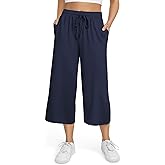 TARSE Women's Summer High Waisted Yoga Capri Pants Plus Size Casual Sport Activewear Capris Sweatpants Loose Fit