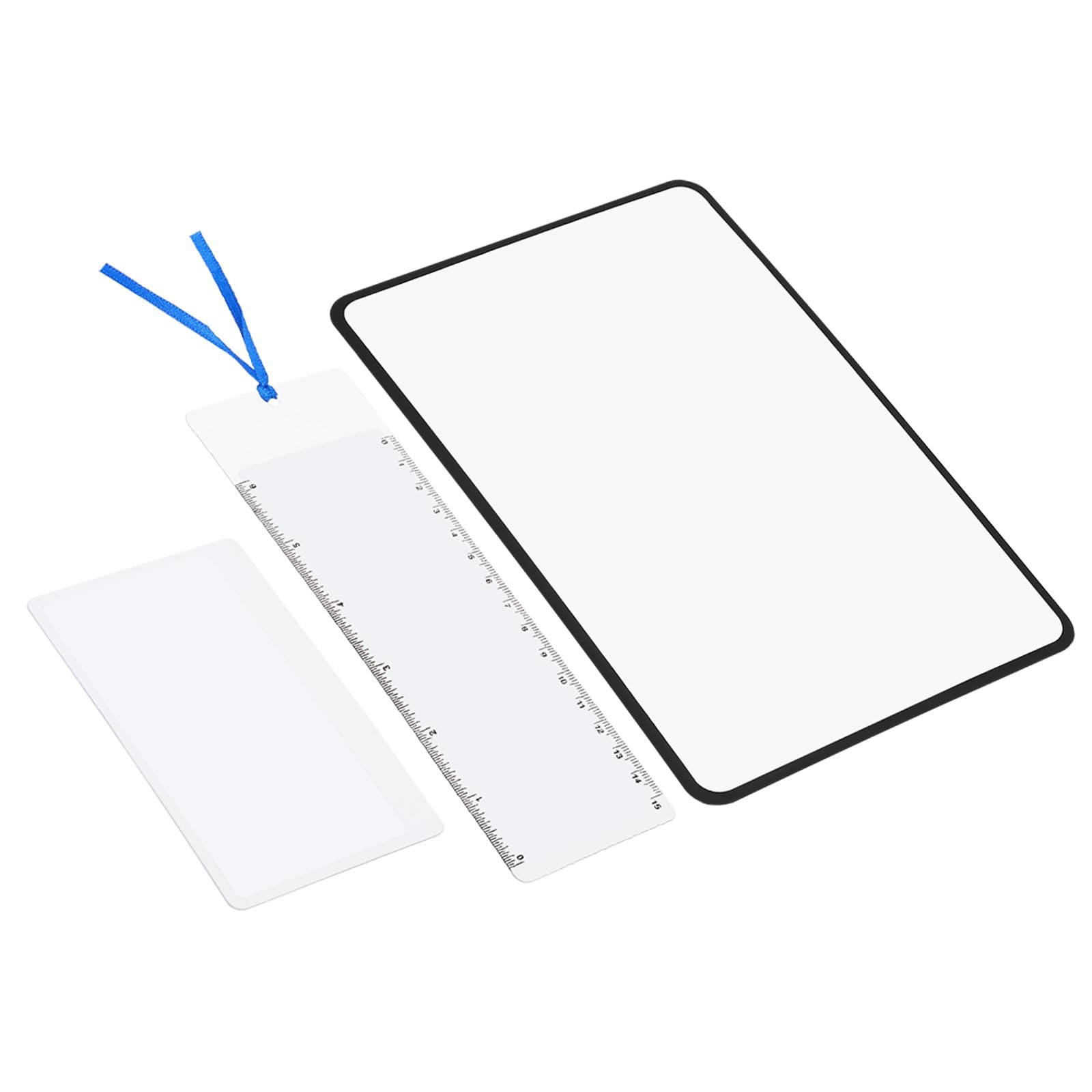 PATIKIL Bookmark Magnifier Kit, 1 Set 3X Full Book Page Viewing Magnifying Lens Sheet Ruler for Low Vision People Reading Book Magazine Newspaper