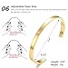 CERSLIMO Bracelets Inspirational Gifts for Women Stainless Steel Personalized Engraved Mantra Quote Keep Going Bracelets Cuff Bangle Motivational Encouragement Gifts for Men Teens Girls(Gold)