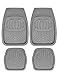 Mann Pack of 4 Rubber Floor Mats Front & Rear, Driver & Passenger Seat Ridged Heavy Duty for Cars, SUVs, Vans & Trucks (Charcoal)