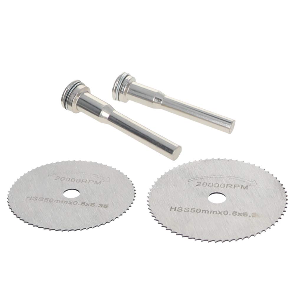Utoolmart 50mm/2-Inch Mini Saw Blades HSS High Speed Steel with 3.175mm Connecting Rod for Rotary Tool 2 Set