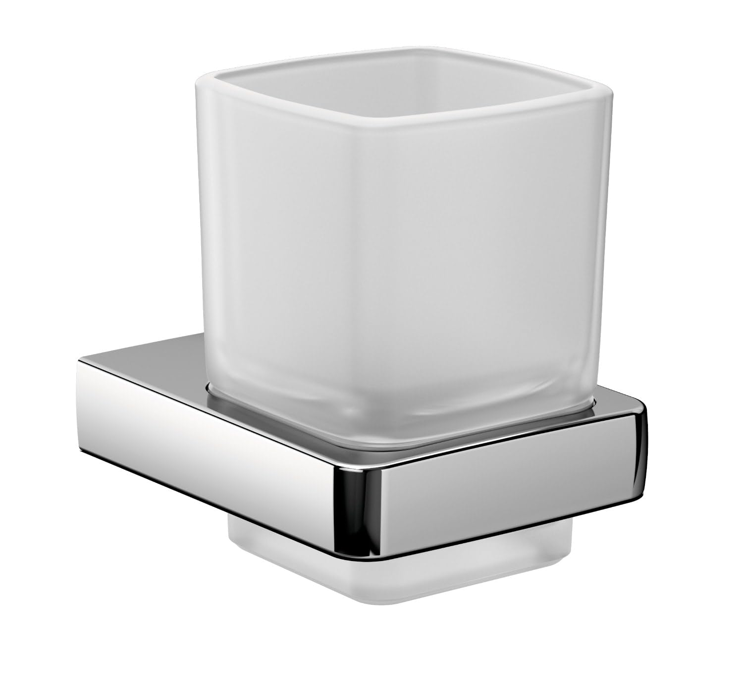Emco Trend 022000100 Glass Holder, Bathroom Accessory, Satin Crystal/Chrome, Toothbrush Holder, Bathroom Accessories, Grey