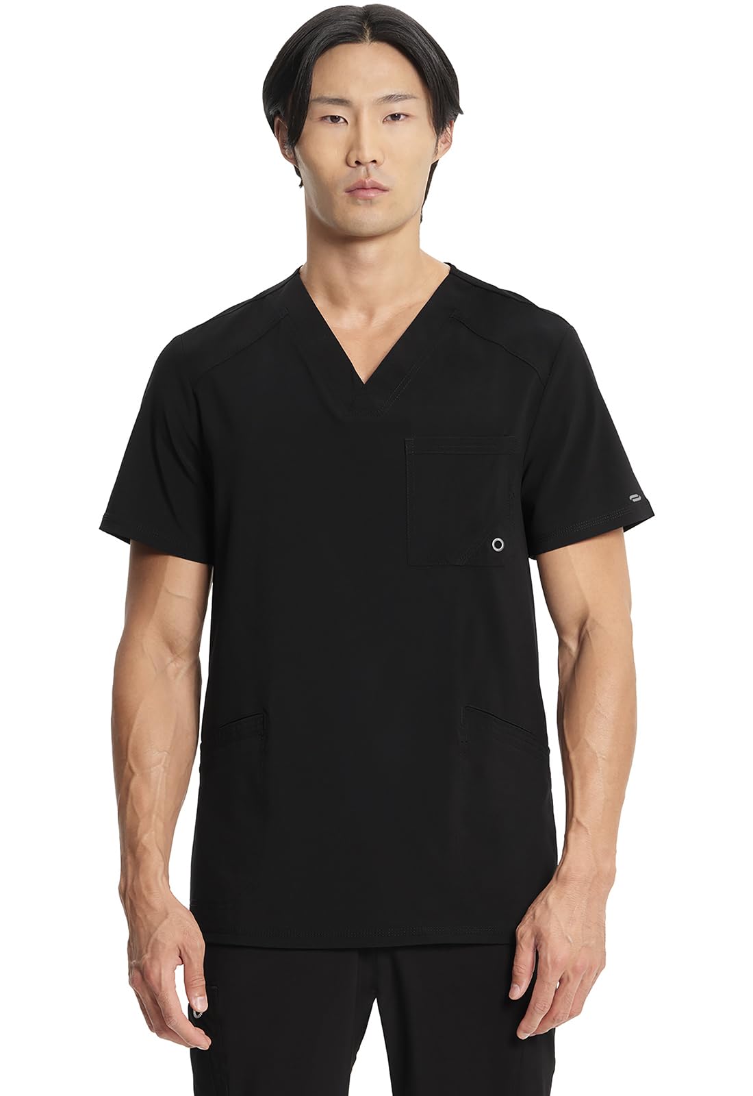 Photo 1 of Cherokee Infinity V- Neck Men's Scrub Top with Rib Knit Back Panels CK900A, M, Black