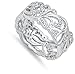 Cutout Eternity White CZ Polished Ring New .925 Sterling Silver Band Size 10