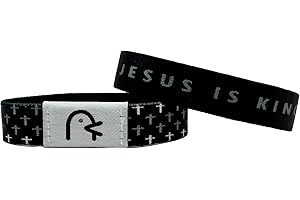 UHNMKI Wearable Bible Bracelet,Religious Bracelets with NFC,Bracelets Christian Daily Bible Verse Bracelet,Inspirational Bible Verse Religious Jewelry Gifts for Men Women Teens (Jesus Ls King)