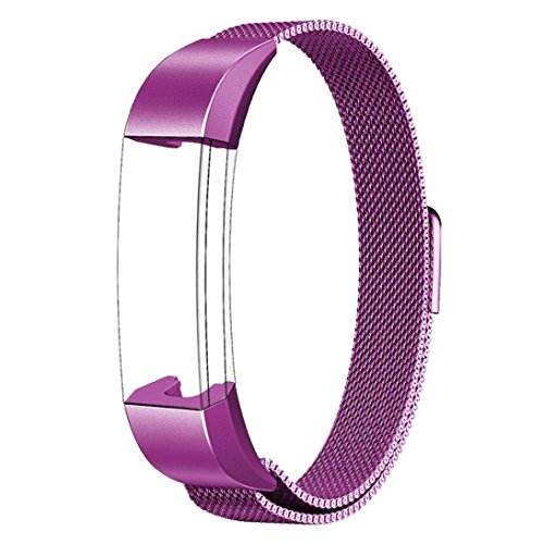 Alonea Milanese Magnetic Loop Premium Stainless Steel Watch Band Strap For Fitbit Alta (Purple)