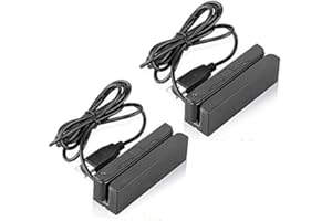 2xhome - Set of 2 - POSMATE - USB Mini Credit Card 3 Track Hi Lo Co Magnetic Reader Swiper POS System Cashier Registry