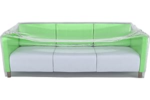 STARTWO Plastic Couch Cover, Furniture Cover Waterproof Plastic Sofa Cover Moving, Platisc Loveseat Cover for Protection Against Cat Dog Clawing, Furniture Storage Cover, 92x42x42in