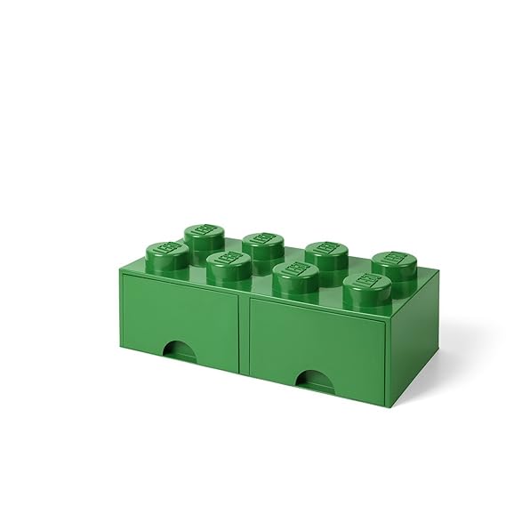 LEGO Schublade 8 Noppen, 2 Schubladen, stapelbare Box, 9,4 l