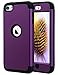 ULAK iPod Touch 7th Generation Case, iPod Touch 6 Case, Heavy Duty Shockproof High Impact Protective Case with Dual Layer Soft Silicone + Hard PC for Apple iPod Touch 7/6/5, Purple