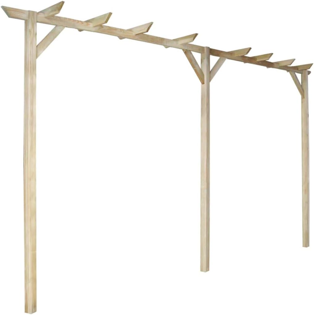 vidaXL Kiefernholz Imprägniert Pergola Rosenbogen Rankhilfe Holzbogen Spalier 400x40x205 cm