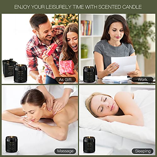 Bersiler Jar Candles - Scented Candles 7 oz - Wood Sage Sea Salt Cleansing House Negative Energy Clearance - Gift for Women/Men Birthday Valentine\'s Day Soy Wax