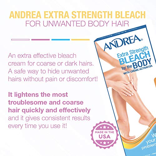 Andrea Extra Strength Bleach for Unwanted Body Hair with Crème