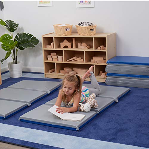 KinderMat Basic Rest Mat - 1 Inch Thick 4-Section Foldable Mat For Daycare & Preschool