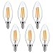 LuminWiz Candelabra LED Bulbs, 4W 2700K E12 Base LED Filament Chandelier Candle Light Bulbs 40W Equivalent, Warm White, 6-Pack
