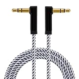3.5mm Aux Cable, CableCreation 90 Degree 3.5mm Male to Male Auxiliary Audio Cable Compatible with Phones, Tablets, Headphones, MP3 Player, Car/Home Stereo, 6 Feet