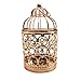 Small Decorative Candle Lanterns,Vintage Style Tealight Candle Holders Metal Hanging Lantern for Outdoor or Indoor Table Top Wedding Party Accessories,5.5 inch Height,Rose Gold