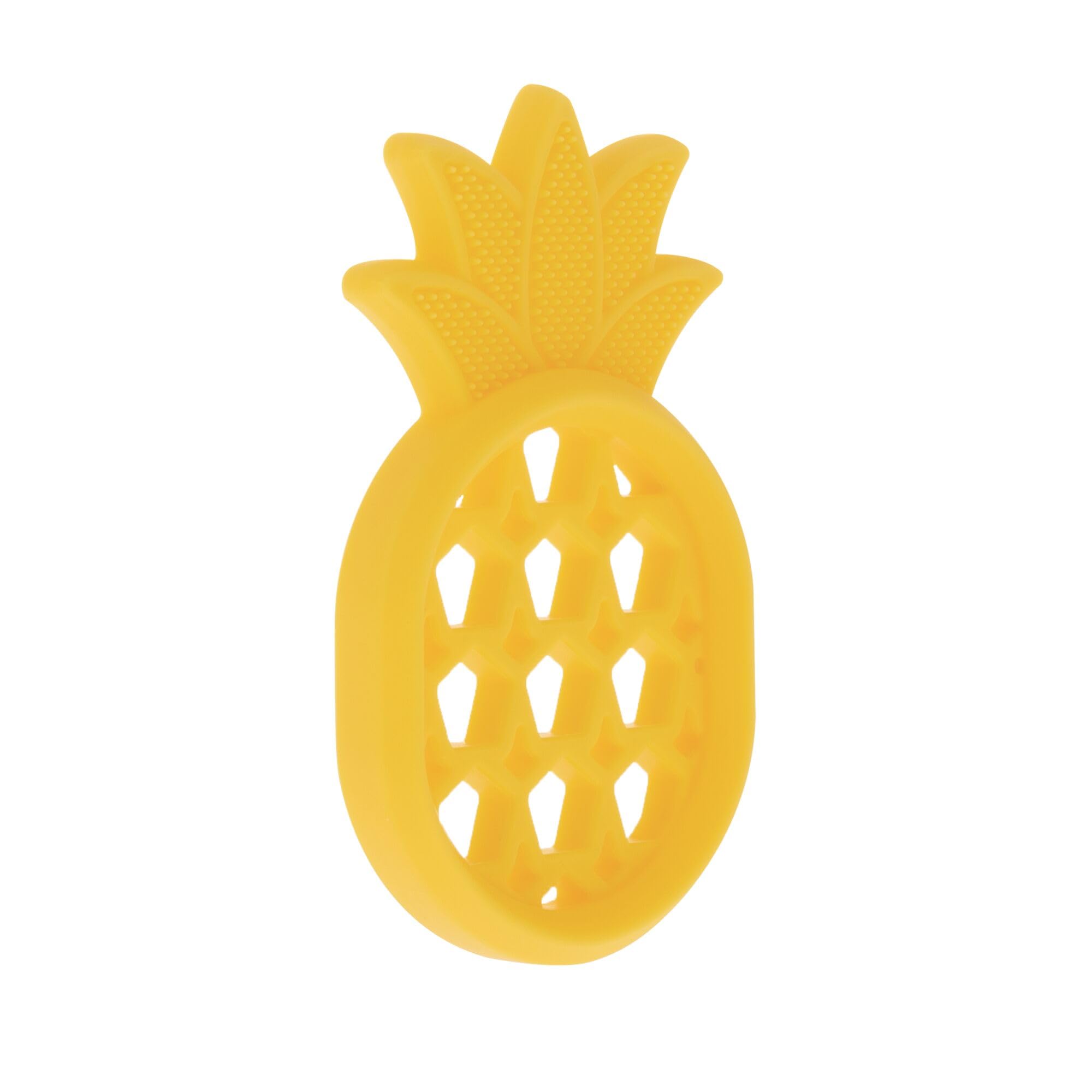 Nuby Soft Silicone Gum Massaging Baby Teether Toy - (2 Pack) Baby Teething Relief Toys for 3+ Months - Pineapple and Orange