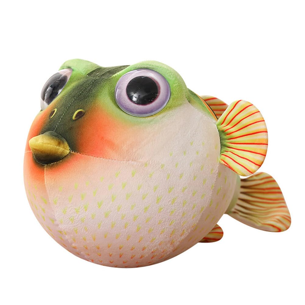 Uposao Plush Pillow Stuffed Animal Plush Toy Simulation Animal Fish Stuffed Toy Cute Puffer Doll Plush Doll for Home Decoration Plush Stuffed Toy Great Gift for Kids, 26cm