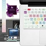DHZ Adobe Premiere Pro CC Shortcuts Silver Style Keyboard Skin Silicone Hotkeys Keyboard Cover for Macbook Air 13 & Macbook Pro 13 15 17 (US / European ISO Keyboard)and iMac Wireless Keyboard
