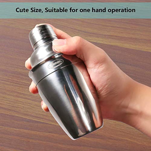 Newness Cocktail Shaker 304 Edelstahl Cocktail Mixer Bar Mixer mit Sieb und Deckel Oben, 250 ML, Klein, Single Martini – Bild 6
