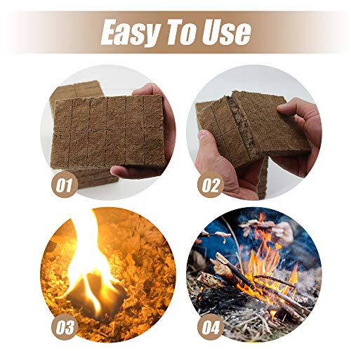 Natural Fire Starters 144 Squares Charcoal Starter for Grills Fireplace