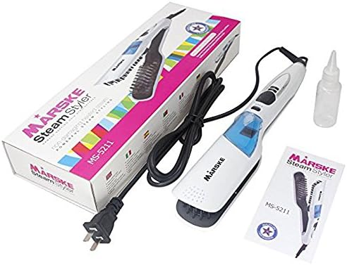USHOW Steam Hair Straightener Brush Professional Steam Spray Hair Straightener Fast Electric Smooth Brush Ceramic Hair Straightener Comb Steam Flat Iron with LCD Straight Brush