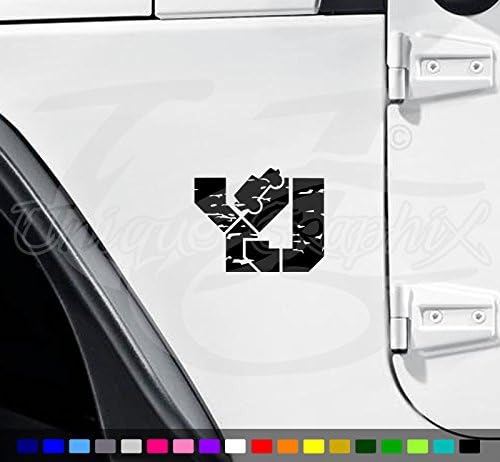 Jeep YJ Decal Distressed Jeep decals 1 Pair