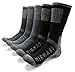MIRMARU M201-Men's 5 Pairs Multi Performance Outdoor Sports Hiking Trekking Crew Socks (2Black, 2Char, 1Olive)