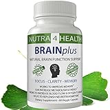 BRAINplus - Brain IQ Plus Capsules for Brain Plus IQ Original from nutra4health, Brain Booster, Brain Supplement for FOCUS, CLARITY and MEMORY with BACOPA, DMAE & PHOSPHATIDYLCHOLINE