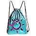 MHJY Sequin Bag Mermaid Drawstring Backpack Sports Beach Dance Bag (Lake Blue/Rose Red)