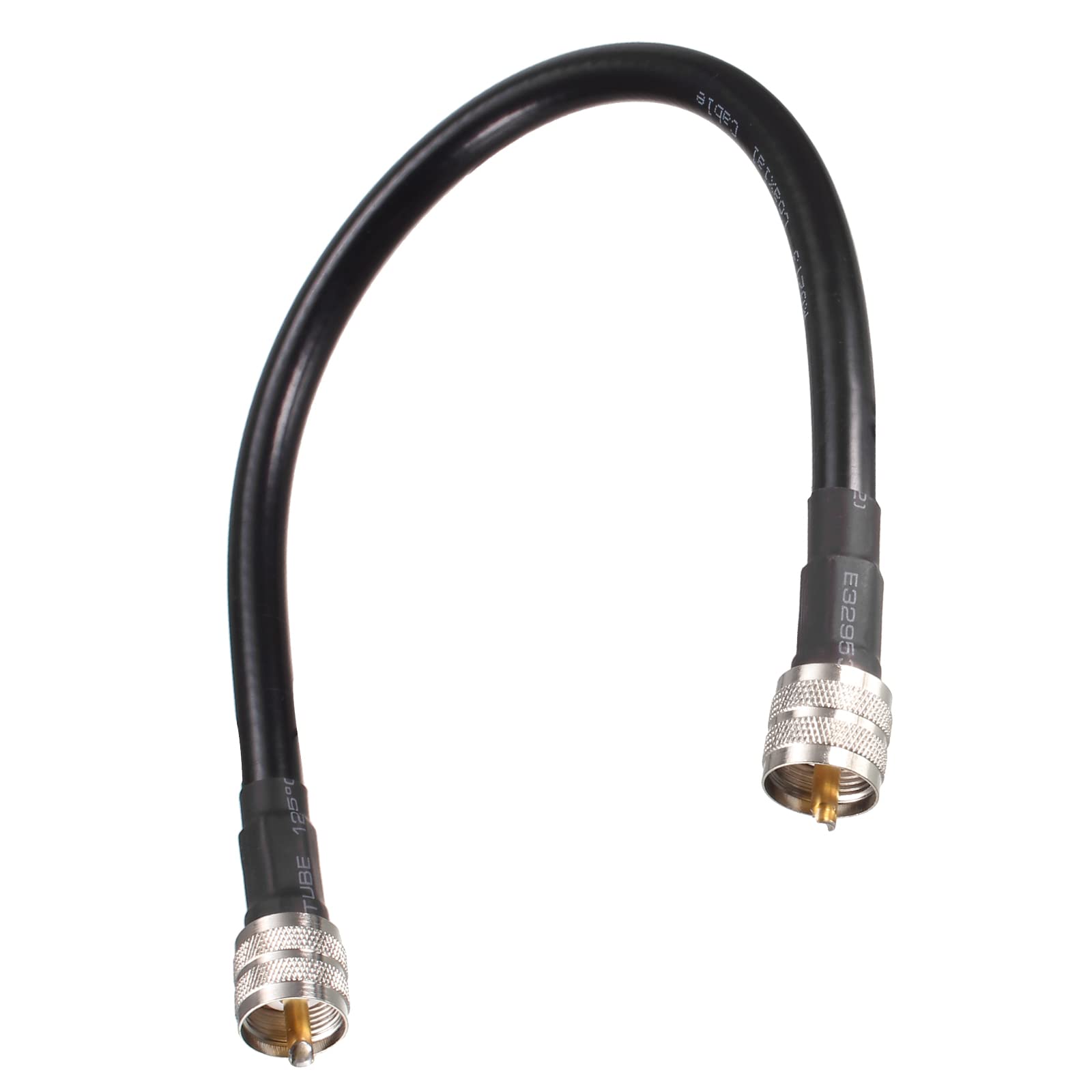 Rebower RG213 Coaxial Cables UHF (PL259) Male to UHF (PL259) Male, [for Antenna Radio Transceiver] - 1Feet/ 50 Ohm/Black/ 1Pcs