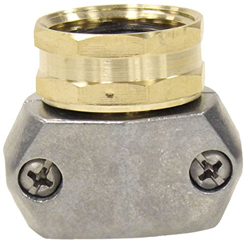 Gilmour Pro Brass Garden Hose Repair Kit Clamp Mender, Female Hose End Repair for 5/8