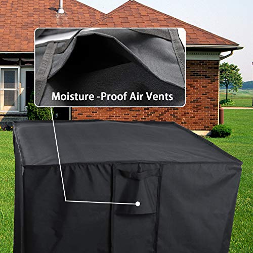 POMER Fire Pit Cover, 28inch Square Gas Firepit Table Covers for