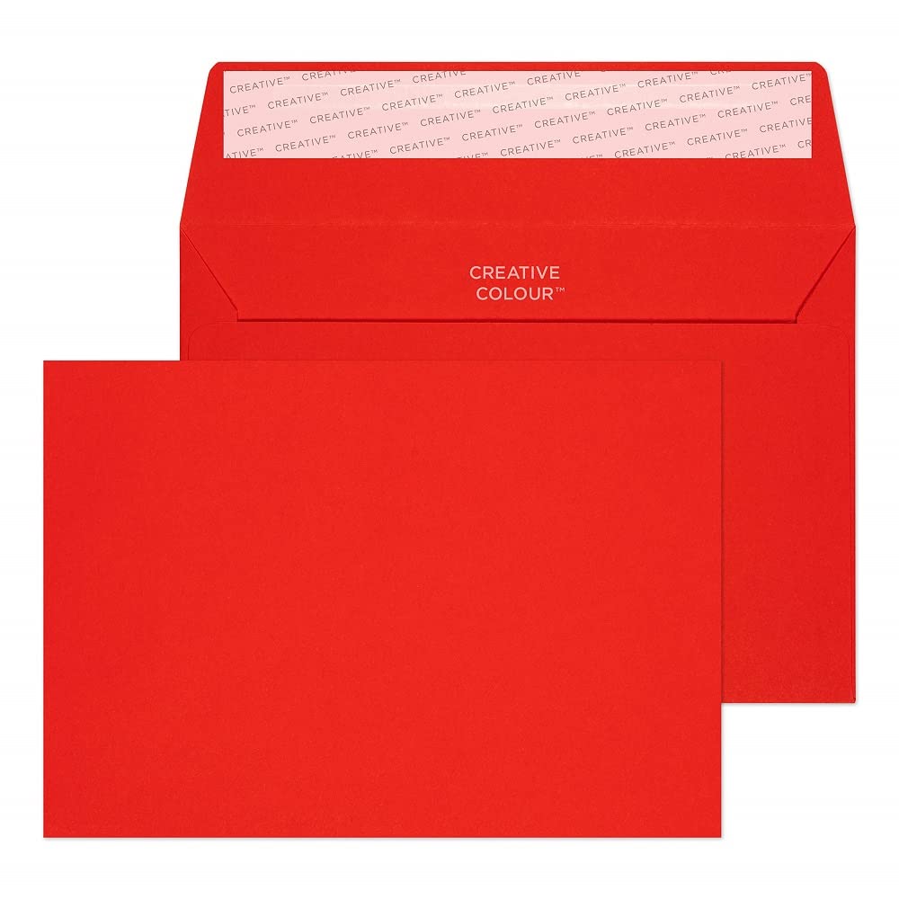 Blake Creative Colour C6 114 x 162 mm 120 gsm Peel & Seal Wallet Envelopes (106) Pillar Box Red - Pack of 500
