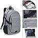 Laptop Backpack for Men Women ADUO Grey Waterproof Computer Travel Backpack with USB Charging Port Fits 15.6 Inch