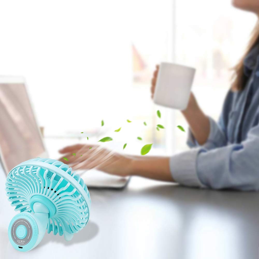 LBTbate Mini Desk Fan, Portable USB Fan Office&Desktop, Small Personal Cooling Fan, Mushroom Design Fan Table Desktop Electric Fan for Office Home Outdoor (Green)