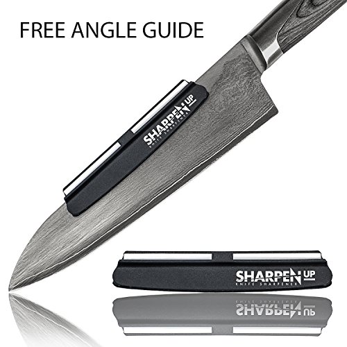 Sharpen Up Knife Sharpening Stone kit With Black silica nonslip Base
