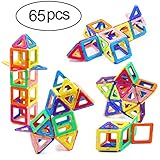 Magnetic Blocks, Ranphykx 65 Piece Magnetic Building Blocks Set Magnetic Tiles Educational Toys for Kids