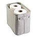 InterDesign Wren Cotton Fabric Bathroom Storage Bin for Magazines, Toilet Paper, Bath Towels - Large, Light Gray