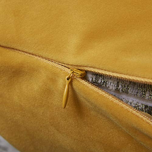 JUSPURBET Velvet Pillow Covers 16x16 Inches,Pack of 2 Throw Pillow Covers for Sofa Couch Bed,Decorative Super Soft Throw Pillow Cases,Gold - Thumbnail 2