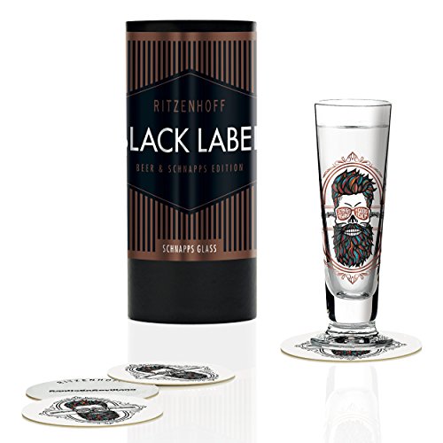 Ritzenhoff Black Label Schnapps Glass Design by Santiago Sevillano, 4 x 4 x 12 cm