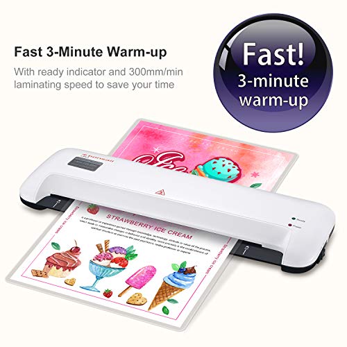 Thermal Laminator, 13 Inches Width Laminating Machine for A3/A4/A6, 3 Min Fast Warmup with 12