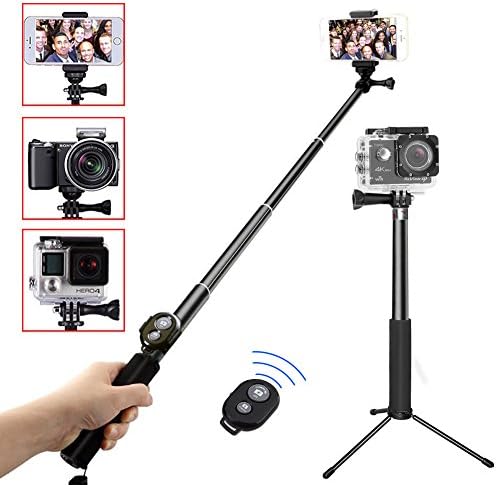 Selfie Stick Bluetooth, YoTilon Extendable Selfie Stick(Battery Free) with Wireless Remote and Tripod Stand Selfie Stick for iPhone, Samsung, other Android phones, digital cameras and GoPro