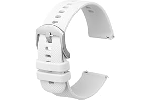 Anbeer Silicone Watch Band 16mm 18mm 20mm 22mm 24mm 19mm 21mm Quick Release Rubber Watch Straps for Men Women,Stainless Steel Buckle