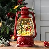 TIJNN Snow Globe Lantern Water Sparkling Santa