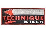 Jiu Jitsu Gi Patch BJJ TECHNIQUE KILLS Iron-on 100% Embroidered